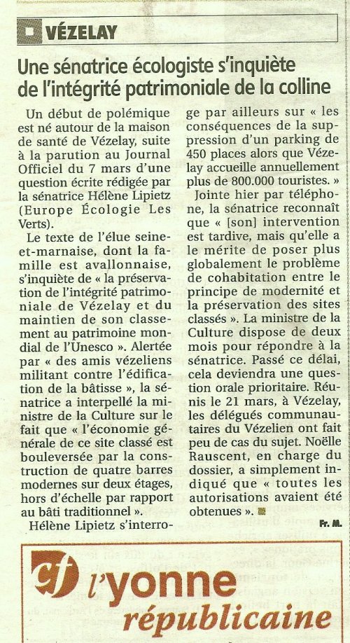 Article de L'Yonne républicaine du 26 mars 2013